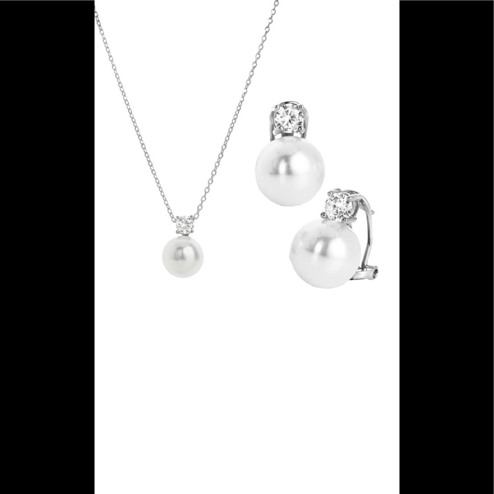 Savvy Cie (S)Sterling Silver Swarovski Pearl Earr